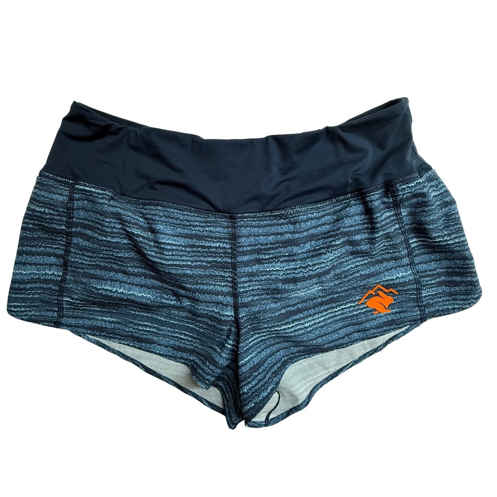 Rabbit Summit Chasers Womens LG Trail Running Shorts Blue Lined Zip Pocket RW244